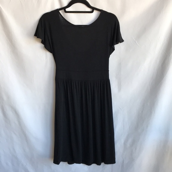 Soprano black dress with beaded neckline, cap sleeves, size M - Picture 6 of 10